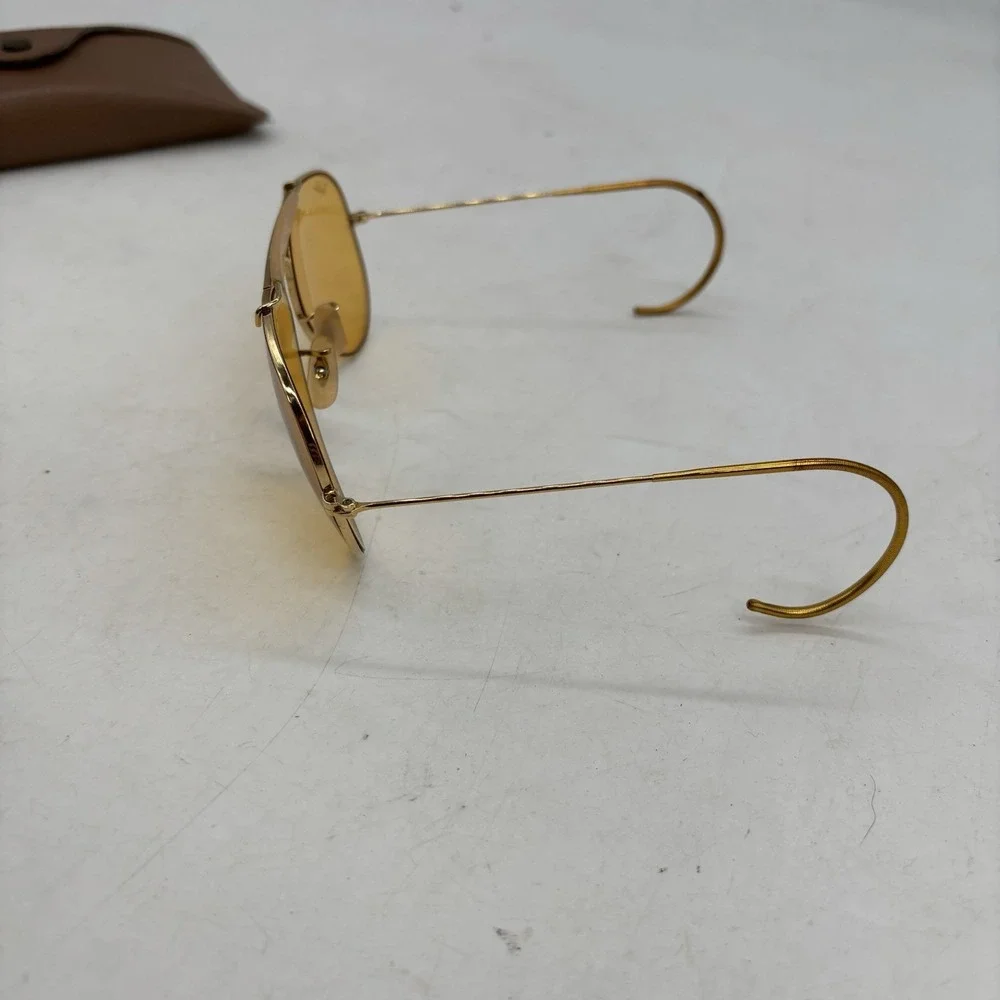 58-14 VINTAGE B&L RAY BAN CHANGEABLES AMBERMATIC OUTDOORSMAN AVIATOR SUNGLASSES